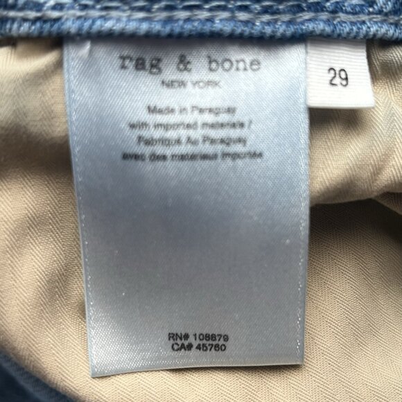 Rag & Bone Women Jeans 29/8 High Rise Zipper Pockets Ankle Raw Hem Distressed - Picture 9 of 11